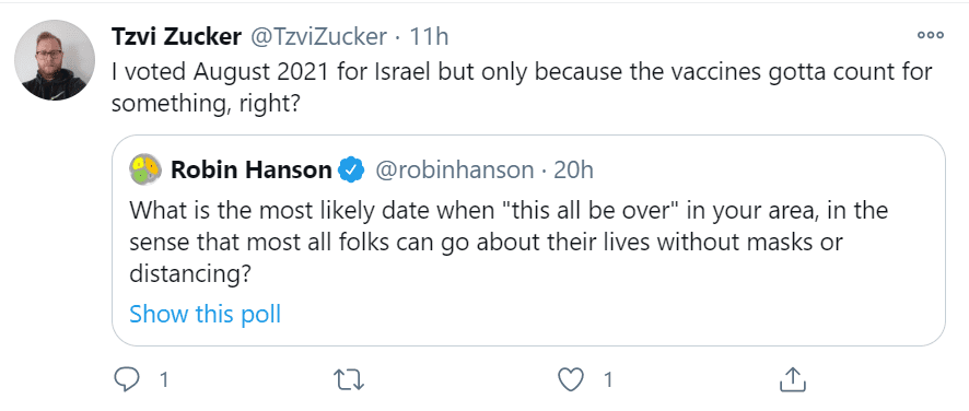 Tzvi Zucker's tweet