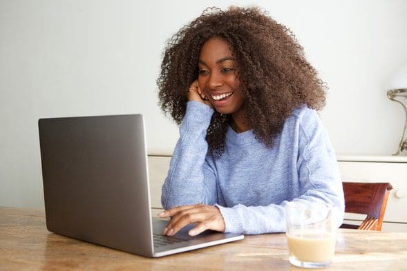 woman working on computer