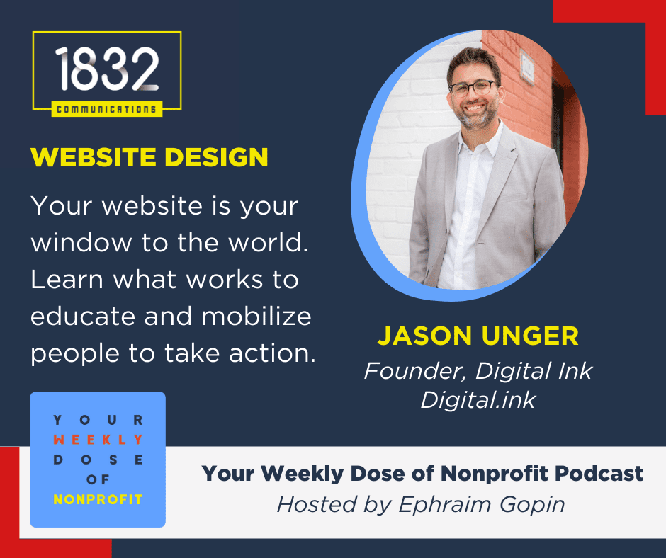 Jason Unger discusses nonprofit website design on the Your Weekly Dose of Nonprofit podcast